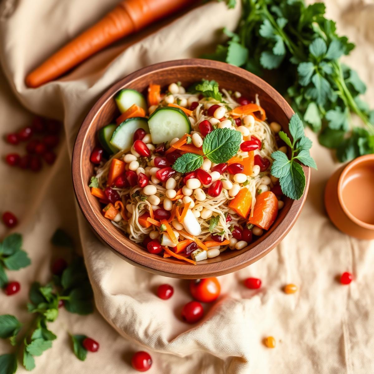 Colorful Indian salad bowl